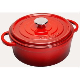 Resim Sürel Döküm 20 Cm Derin Tencere Kırmızı 