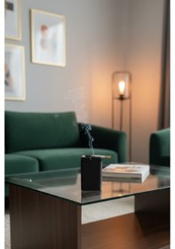 Resim Grimorlife 1 Adet Kare Siyah Çizgili Dekoratif Plastik Kokusuz Yanmaz Küllük Kül Tablası 