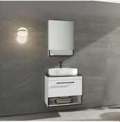 Resim Orka Knidos 70 Cm Mdf Beyaz Banyo Dolabı Takımı Beyaz 