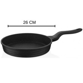 Resim Elexsus 26 Cm Döküm Granit Tava Siyah Yapışmaz 