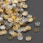 Resim 300/500/1000 adet 7mm Püskül Kapak Çiçek Yaprak Uçları DIY Boş Çiçek Metal Aralayıcı Boncuklar, Lotus Sonu Boncuk Kapakları için DIY Küpe Kolye Takı Bilezik Aksesuarları 