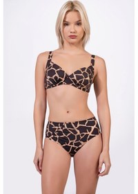 Resim Endeep Kadın Toparlayıcı Desenli Kahverengi Bikini Takımı 