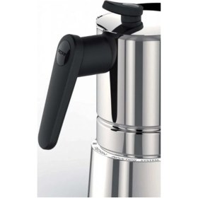 Resim Feyza Design Paslanmaz Çelik Moka Pot 4 Cup, Şık ve Dayanıklı Kahve Makinesi 