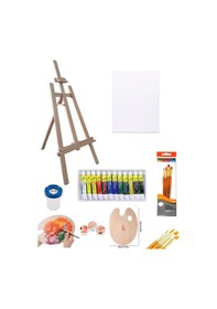 Resim Çocuk Ahşap Şövale Yağlı Boya Başlangıç Seti 