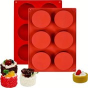 Resim Sabun, Jöle, Puding & Tatlılar için 6 Gözlü Silikon Kalıp - Gıda Sınıfı, Elektriksiz DIY Pişirme Aracı 