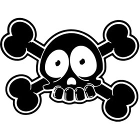 Resim Kuru Kafa Tehlike Sticker 10 x 7 cm 