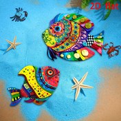 Resim 2 Adet Canlı Tropikal Balık Duvar Sanatı Dekoru - El Yapımı Geri Dönüştürülmüş Ahşap Deniz Temalı Yıldızbalığı ve Yengeç, 24.99x20.19 cm İç/Dış Mekan Asma Dekorasyonu, Plaj Evi, Parti için - Elektrik Gerekmez, İdeal Hediye, Okyanus Teması Dekor, Oyunbaz Tasarım, Bahçe Süslemesi, Ev Dekorasyon 