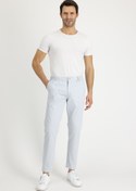 Resim Gümüş Slim Fit Dar Kesim Desenli Likralı Kanvas / Chino Pantolon Kigili