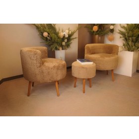 Resim BEYLERBEYİ Çay Seti Ikili Koltuk Berjer Ve Puf Takımı (SALON, BALKON, OFİS) 3 Lü Takım,sırtlı Berjer,sırtlı Puf 