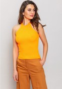 Resim Ashleys Kadın Turuncu Halter Yaka Triko Atlet AS21Y5090633 