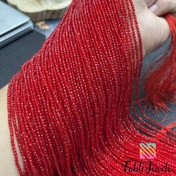 Resim 165-175 2Mm Kırmızı Spinel Yüzeyli Boncuklar 35.99 cm Uzunluğunda Yarı Bitmiş Gevşek Boncuklar DIY Takı Aksesuarları 