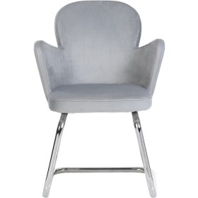 Resim Markaelz Krom Metal Ayaklı Bekleme Koltuğu Kelebek Gri 