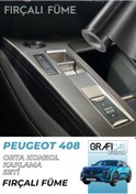 Resim GRAFİCAR Peugeot 408 Uyumlu Orta Konsol Folyo Kaplama Set / Fırçalı Füme 