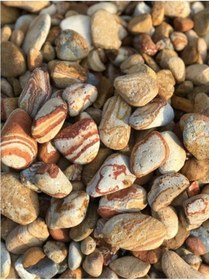 Resim Sarı Çizgili Dolomit Taş 5Kg 2-4 Cm Renkli Dolomit Dekoratif Taş 