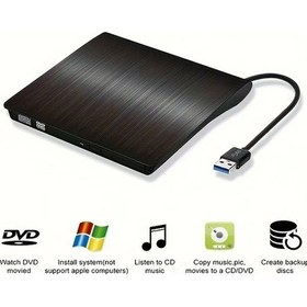 Resim Challenger 2 Adet Siyah Hızlı Transfer Taşınabilir Dvd Sürücü C Ve Type-c Uyumlu Cd Dvd Rw Yazıcı Dizüstü Masaüstü Pc Windows Linux Macos 