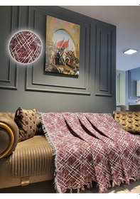 Resim Lüks Pamuklu Koltuk-çekyat Örtüsü 170x220 Bordo Çift Taraflı ,terletmez ,kaymaz ,toplanmaz Bordo 