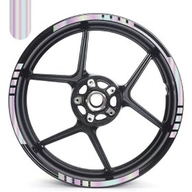 Resim ARONA Motosiklet Jant Sticker Etiketi Yapışkanlı Folyo Şık Görünüm 16'LI 