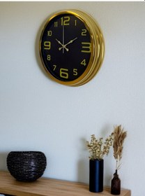 Resim Elegance Gold Luxury 40 Cm Metal Duvar Saati Çok Renkli 