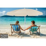 Resim Alperensemsiyetic. 2 Metre Gölgelik Şemsiye Plaj Balkon Bahçe Teras Şemsiyesi Gölgel 