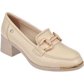 Resim Pullman Tokalı 5,5 Cm Topuklu Kadın Ayakkabı Mf-410 Bej-bej Bej 