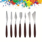 Resim 2/7 adet, Paslanmaz Çelik Yağlıboya Kazıyıcı, Boya Spatulası, Boya Karıştırıcı 