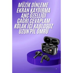 Resim Erbar Yeni Nesil Anc Özellikli Çağrı Cevaplayan Dokunmatik Ekranlı Bluetooth Kulaklı - M055R007-K66 