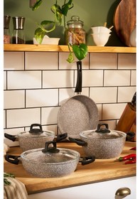 Resim Emsan Nuga 7 Parça Tencere Seti 