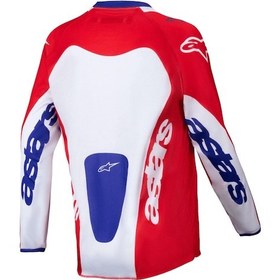 Resim Alpinestars Youth Racer Veil Off-road Genç Motosiklet Jerseyi Kırmızı Beyaz Mavi 