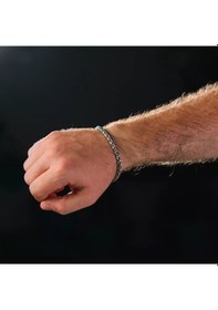 Resim Gümüş Erkek Bileklik Gri 