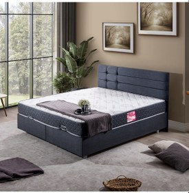 Resim Viyana Çift Kişilik Baza Başlık Letto Yatak Seti - Lacivert 140 x 190 