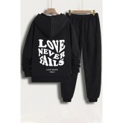 Resim Trendypassion Unisex Love Never Fails Baskılı Eşofman Takımı 