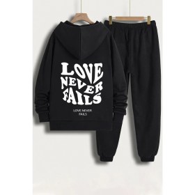 Resim Trendypassion Unisex Love Never Fails Baskılı Eşofman Takımı 