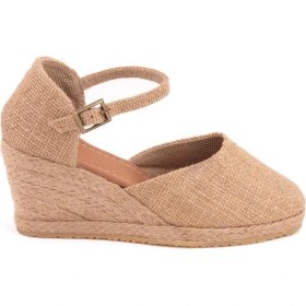 Resim Star Tombis Hasır Dolgu Topuk Keten Hasır Espadril 