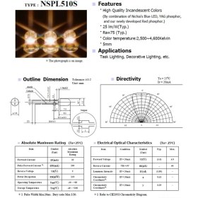 Resim Nichia Marka - 5mm Bacaklı Günışığı LED Diyot - 1000 Adet 