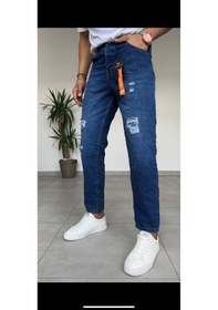 Resim Dnmman Erkek Boyfriend Fit Yıkamalı Lazer İşlemli Jean Lacivert 