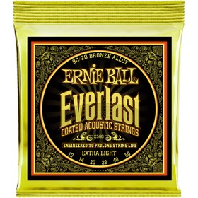 Resim Ernie Ball 2560 Everlast 80/20 Bronze Extra Light Akustik Gitar Teli (10-50) 