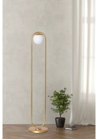 Resim Luzarana Zenga Sarı Metal Gövde Beyaz Camlı Tasarım Lüx Yerden Aydınla... 