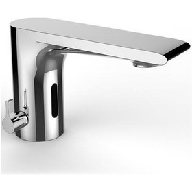 Resim Nsk Elektrikli Pilli Çift Su Girişli Fotoselli Lavabo Bataryası Krom 