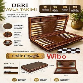 Resim Wibo Kişiye Özel Premium Deri Tavla Takımı 