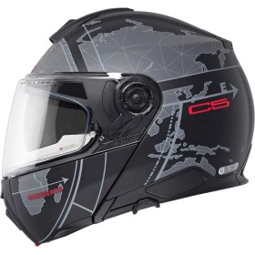 Resim Schuberth Schubert C5 Globe Black Çene Açılır Motosiklet Kask 