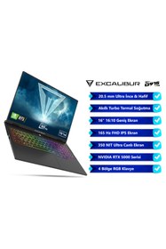Resim CASPER Excalibur G915 i7-13620H 16GB 2TB 8GB RTX5070 165Hz 16" W11P Gaming Laptop G915.1362-BX70R-C 