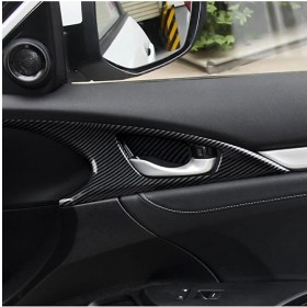 Resim Luxe Aksesuar Honda Civic 10. Nesil Fc5 (2016-2021) Iç Kapı Kolu Çerçevesi - Karbon Fiber Görünümlü 4 Parça Set 