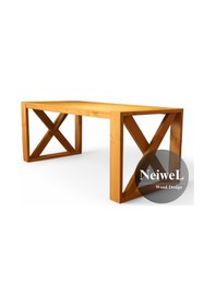 Resim Neiwel Velmar Doğal Ahşap Yemek Masası-100-220 Açık Ceviz 