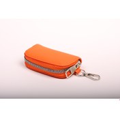 Resim Lanse Suni Deri Deri Anahtarlık Turuncu 