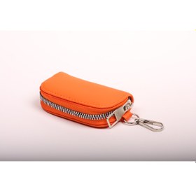Resim Lanse Suni Deri Deri Anahtarlık Turuncu 