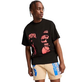 Resim Excavation Erkek Siyah Basketbol T-Shirt 63066401 