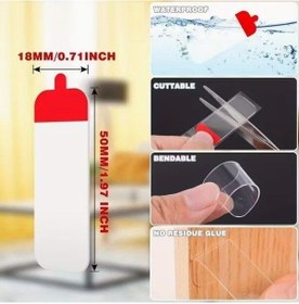 Resim 60 Parça Kolay Açılır Güçlü Çift Taraflı Bant 18mm 50mm 