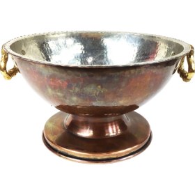 Resim Shark Anatolia Bakır Punch Şerbet Kasesi Antik 27cm 