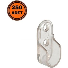 Resim 250 Adet Metali Oval Dolap Askı Borusu Flanşı Şeffaf 