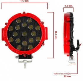 Resim YENİLZD OffRoad Led Projektör Spot Delici 17Led 51W 6500K 1 ADET 12V 24V sis lambası kamyon tekne SUV ATV 
